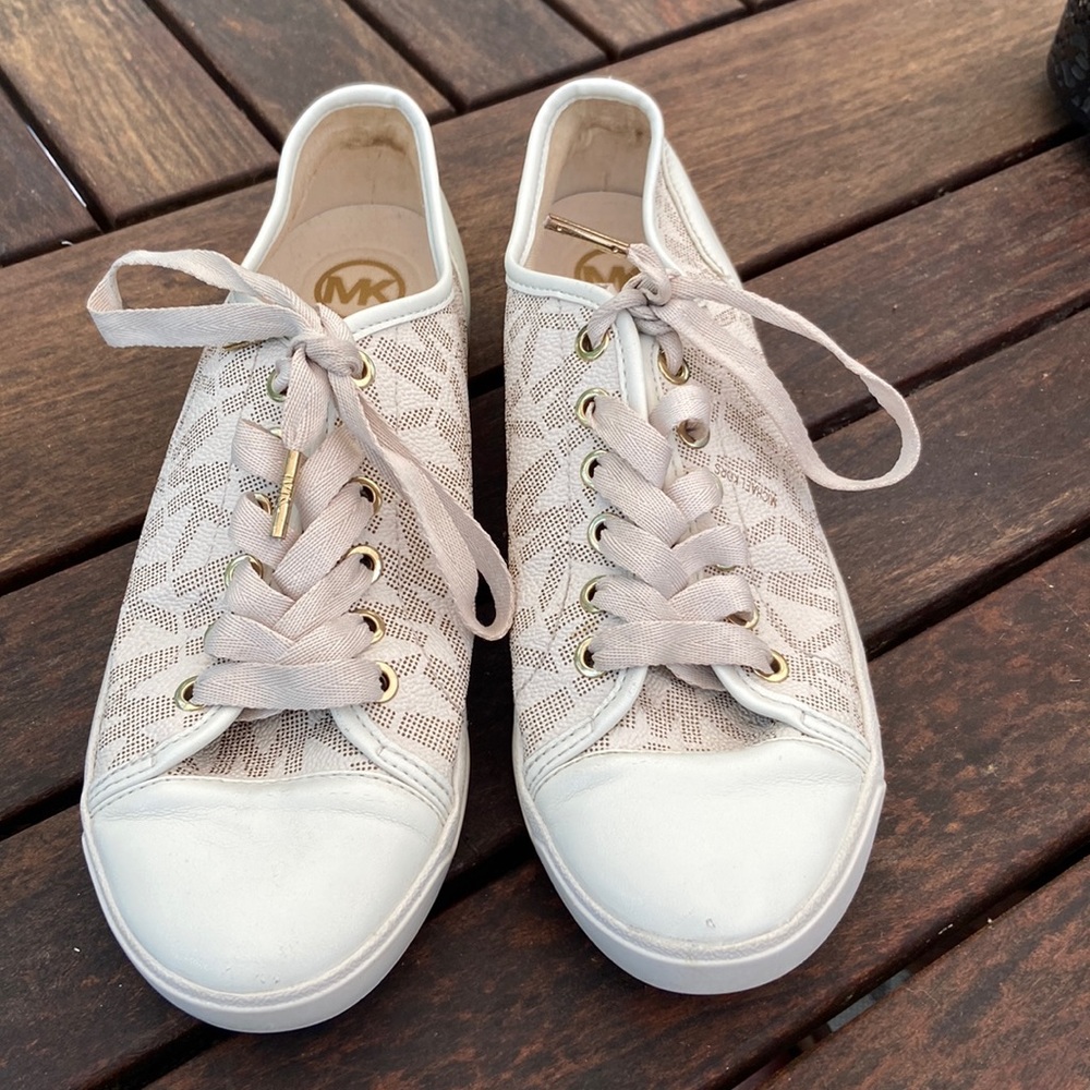 Michael Kors Cream and White Sneakers